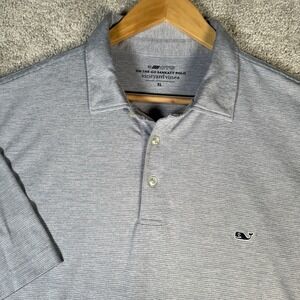 Vineyard Vines Mens XL Gray Performance Casual Golf On The Go Sankaty Polo Shirt